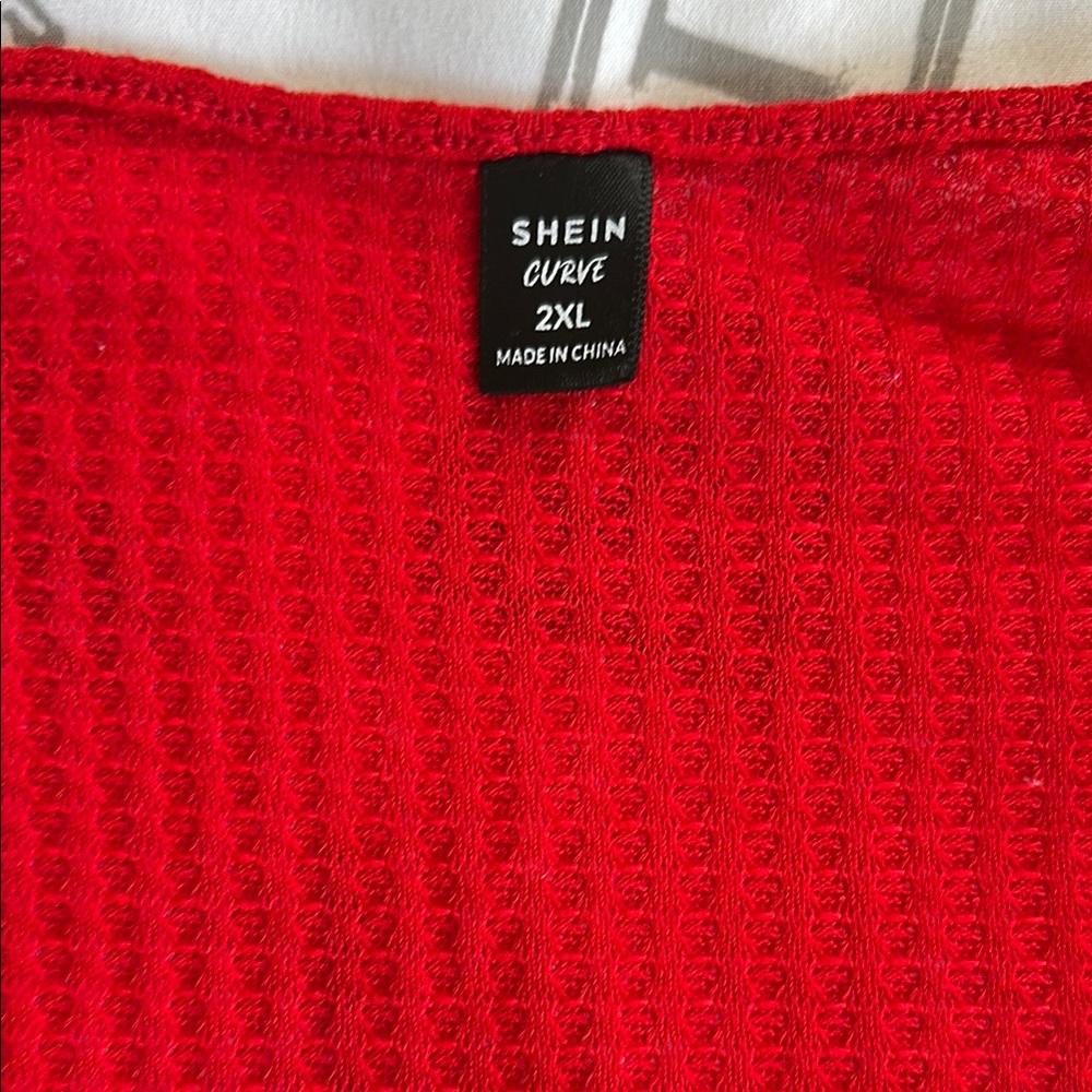 Red Wrap Top - Picture 4 of 4
